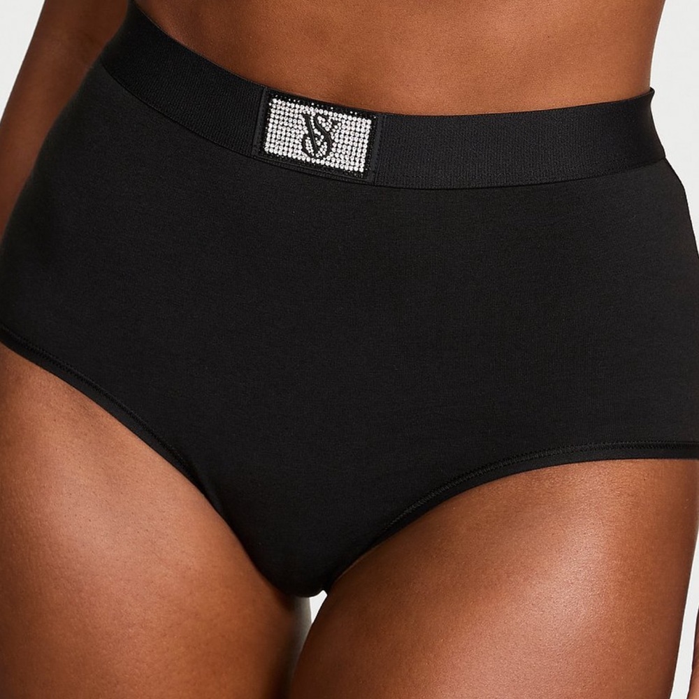 NWT VS Logo Cotton Shine Patch Modern Brief Panty